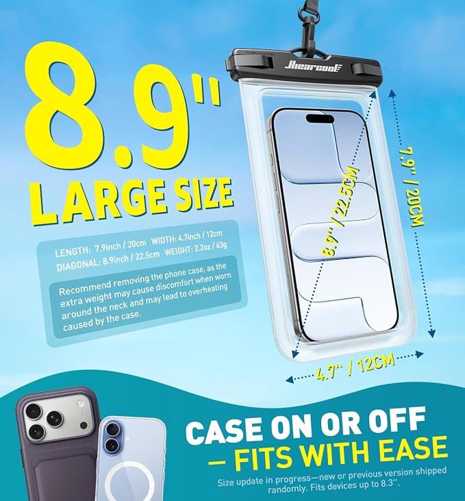 Hiearcool Waterproof Phone Pouch 2 Pack, IPX8 Dry Bag - Image 3