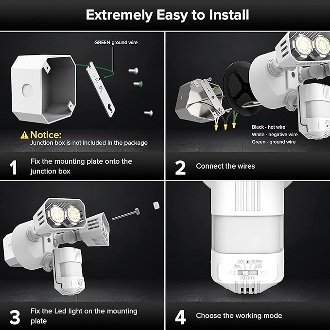 SANSI 28W 3500LM Motion Sensor Outdoor Lights, Flood Lights Outdoor Motion - Image 6