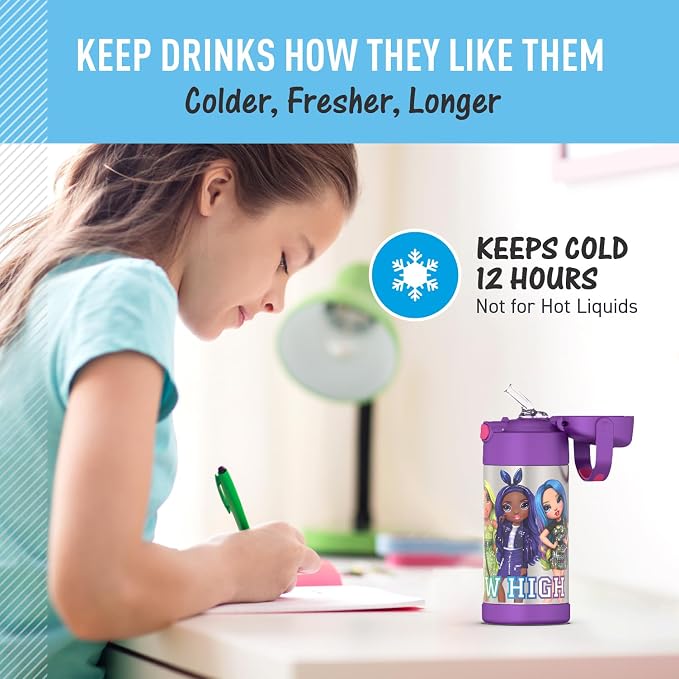 THERMOS FUNTAINER 12 Ounce Stainless Steel Vacuum Insulated Kids Straw Bottle - Image 5