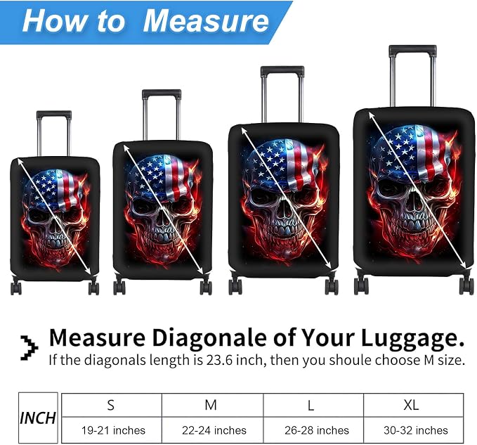 Luggage Cover Protector for 19-20 Inch Suitcases, TSA Approved Elastic Travel - Image 2