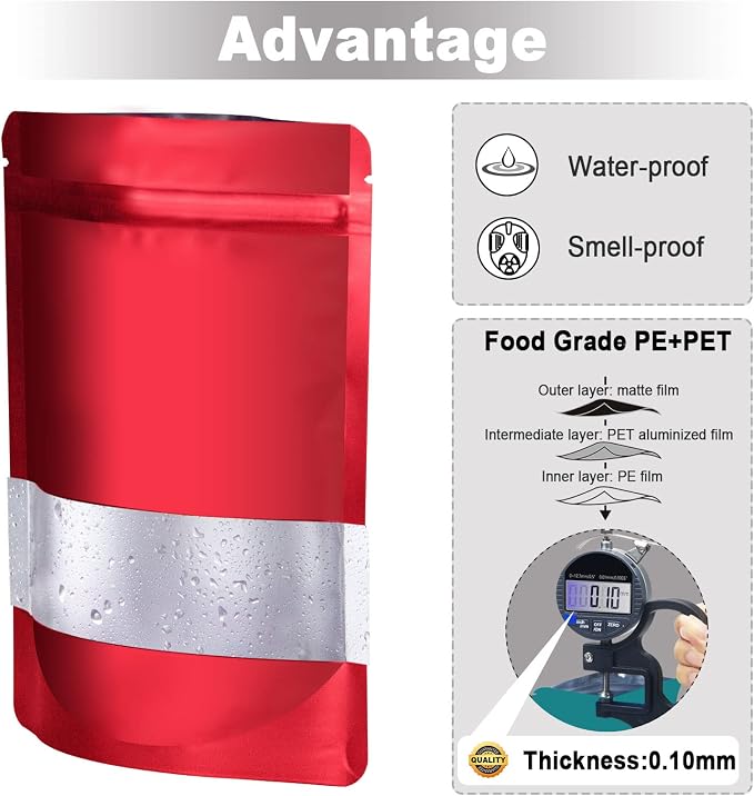 5.5"x7.8" 120pcs Mylar Bags for Food Storage, Smell Proof Bag - Image 5