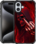 for iPhone 16 Plus Case, Gestures Funny Skull Pattern Graphic Design Girl Boy by FKBRCL4U