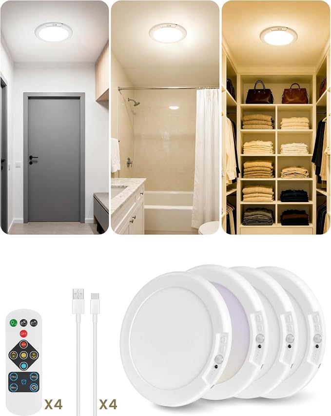 4 Pack Rechargeable Motion Sensor Ceiling Lights - Image 9