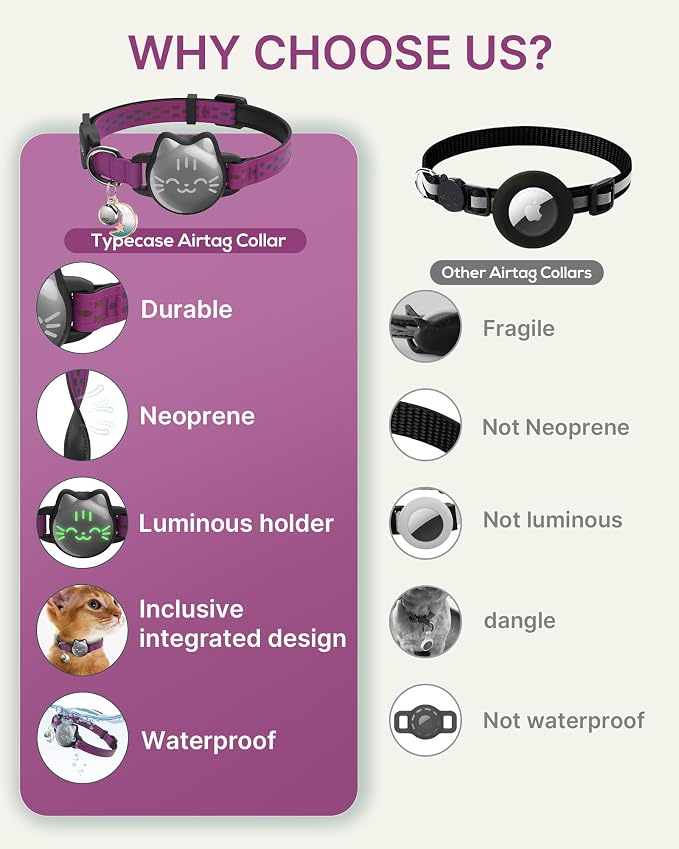 Waterproof Airtag 2nd & 1st Cat Collar, Breakaway Cat Airtag Collar - Image 3