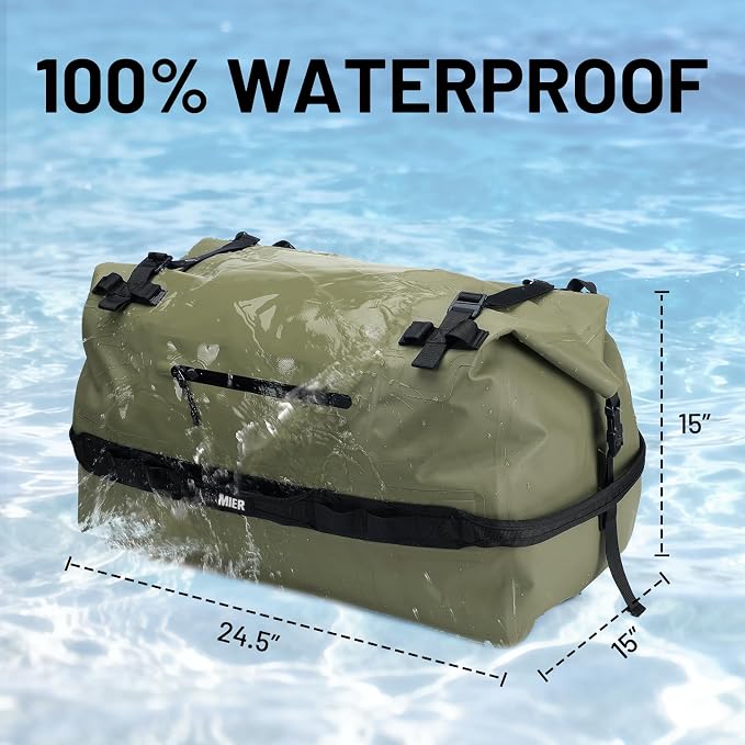 MIER Waterproof Duffel Bag Motorcycle Dry Bag Backpack Large Roll-Top Heavy - Image 2