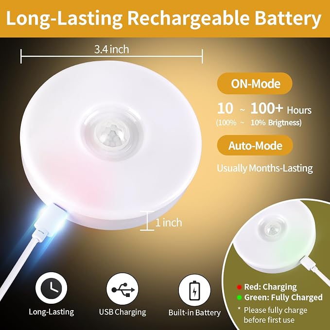 RGB LED Rechargeable Motion Sensor Night Light - Image 4