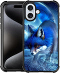 for iPhone 16 Plus Case, Snowy Mountain Fox Lake Pattern Graphic Design Girl by FKBRCL4U