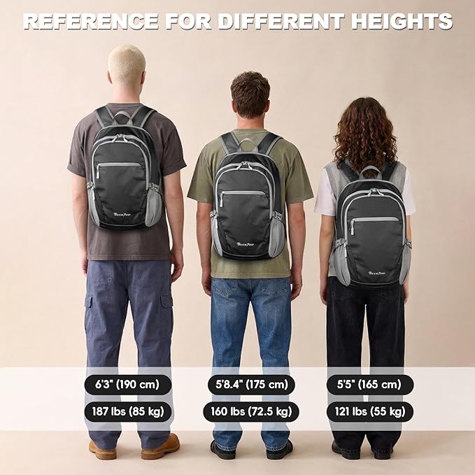 Seektop Lightweight Packable Hiking Backpack Waterproof Expandable 20L-28L - Image 4
