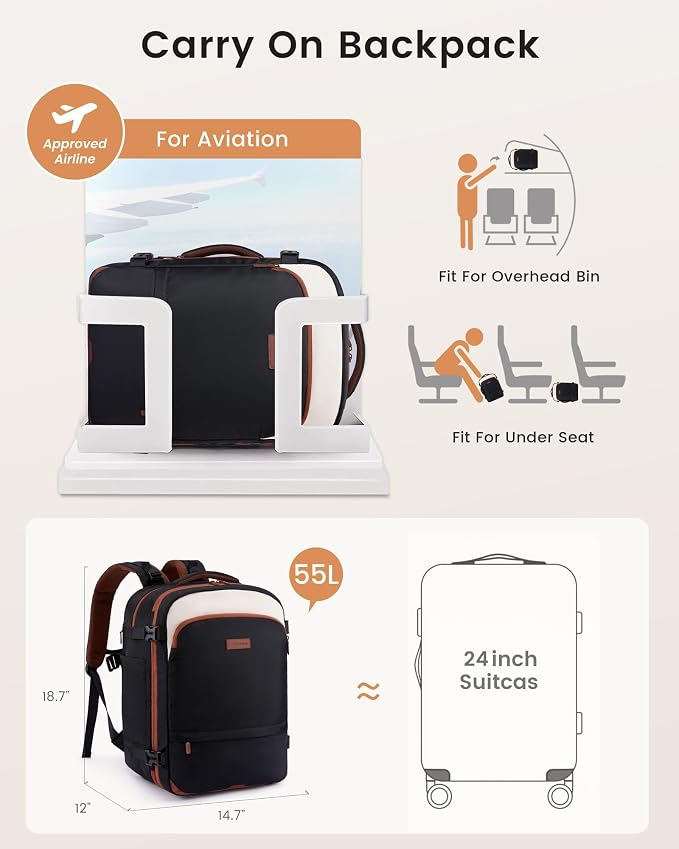 LOVEVOOK Carry On Travel Backpack - Image 2