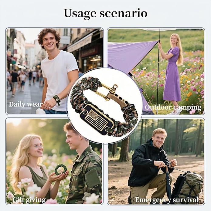 Patriotic Paracord Survival Bracelet - Image 4