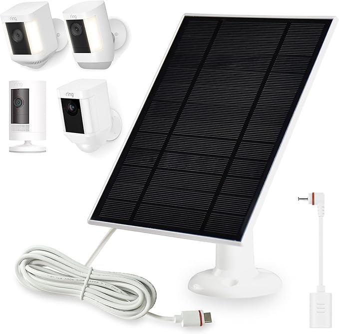 Solar Panel for Ring Cameras, Ring Spotlight Cam Plus/Pro Battery, by KarottosCreativity