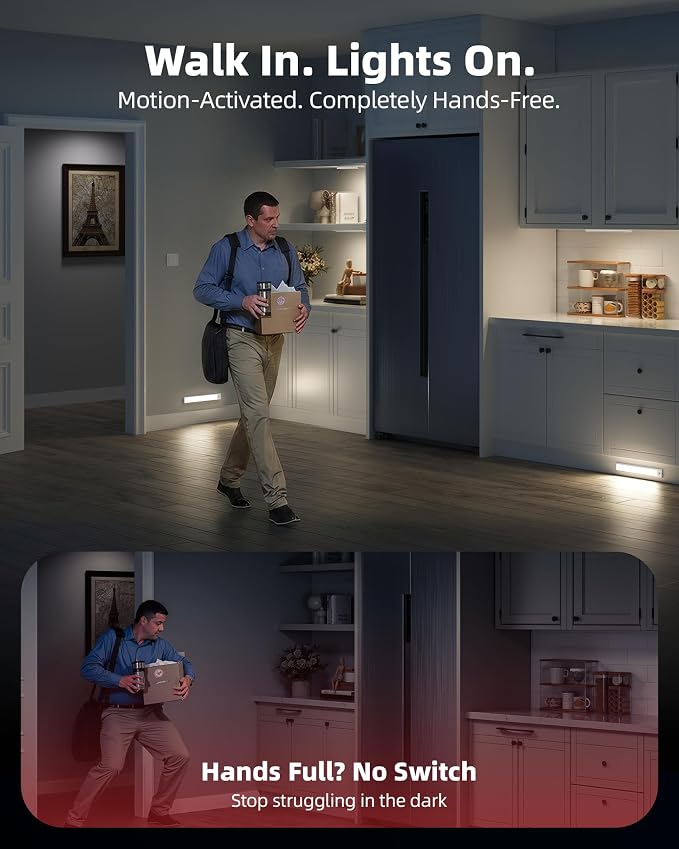 Under Cabinet Lighting, 12inch Rechargeable Motion Sensor Light Indoor - Image 5