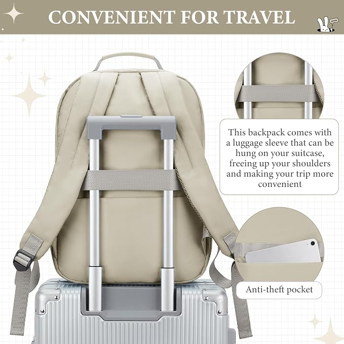 Khaki Backpack for Women Men - Image 6