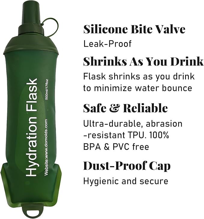 2Pcs 500ml Soft Flask, TPU Collapsible Soft Water Bottle - Image 2
