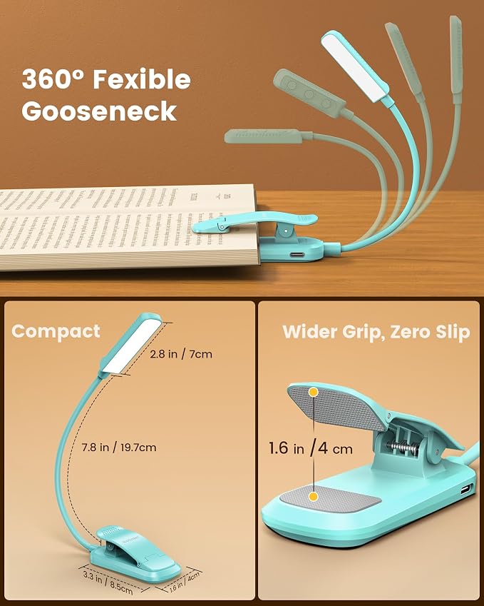 Glocusent 13 LEDs Book Lights for Reading at Night, 120 Hrs Runtime - Image 6