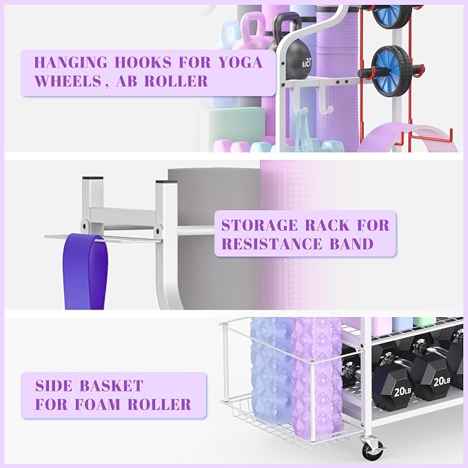 Mythinglogic Yoga Mat Storage Racks, Home Gym Storage Rack - Image 5