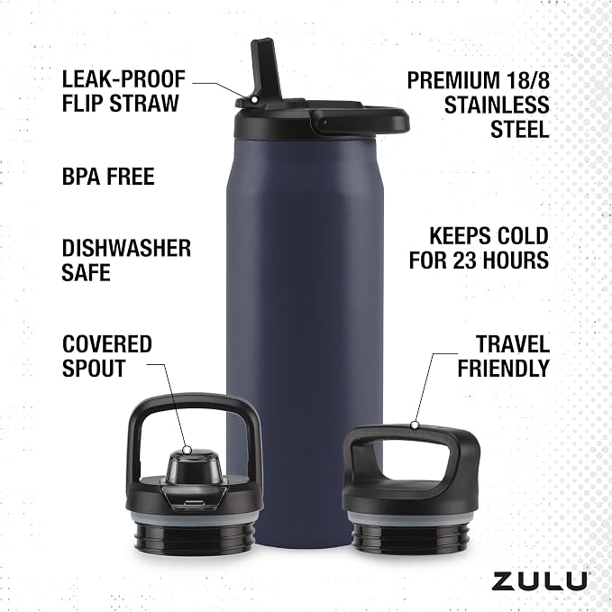 ZULU Base 32oz Stainless Steel Water Bottle - Image 4