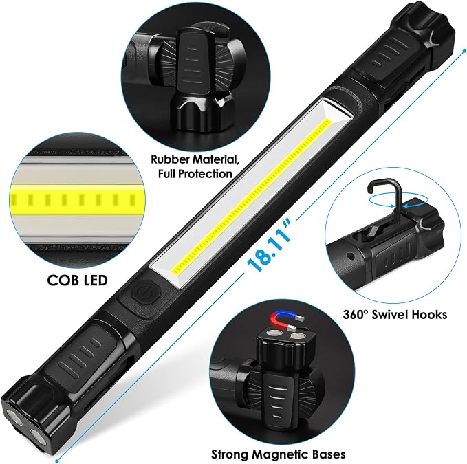 Work Light, 2500LM Ultra Bright, 5200mAh Rechargeable LED Work Lights, Magnetic - Image 7