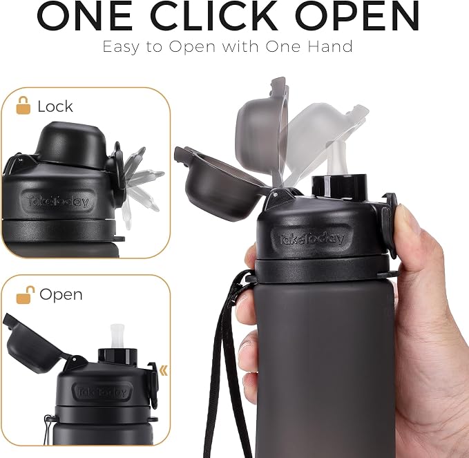 TakeToday Collapsible Water Bottles 21oz, Foldable Platinum Silicone Travel - Image 8