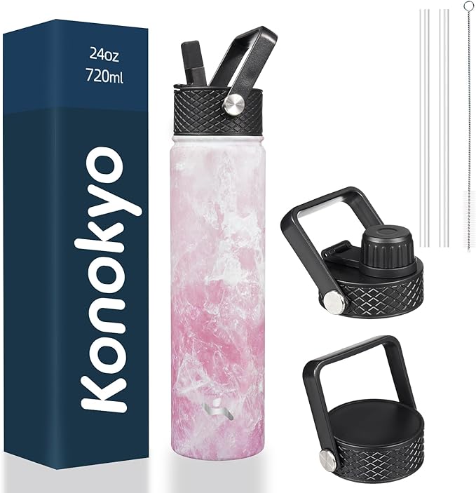 Konokyo Insulated Water Bottle 24oz Stainless Steel Sport Bottles by Konokyo