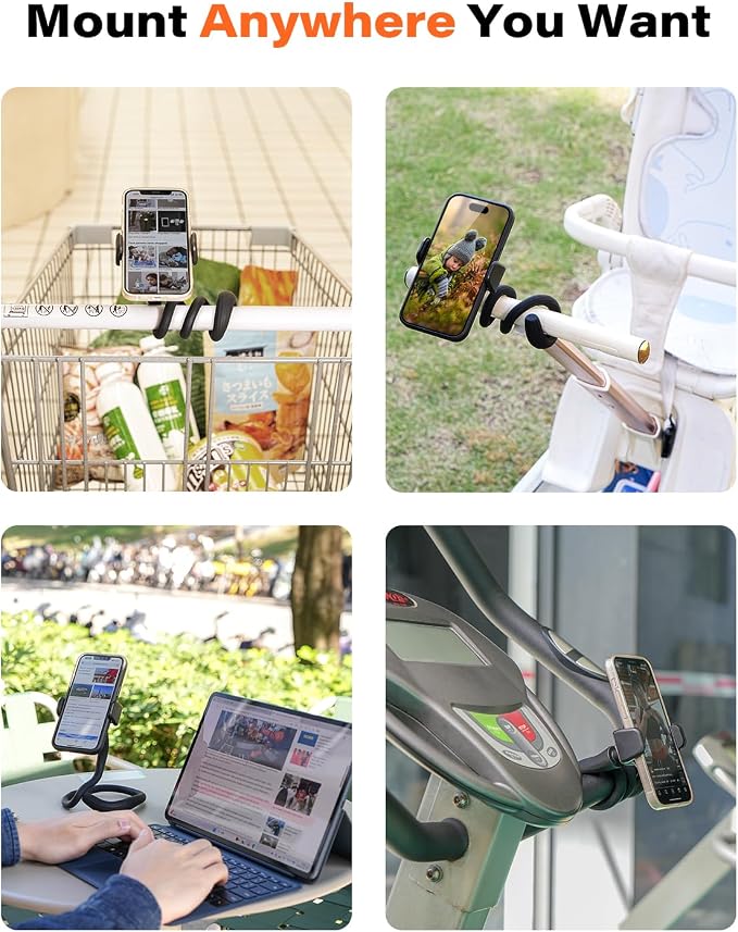 A2C Flexible Phone Holder for Treadmill, Shopping Cart, Portable Gooseneck - Image 5