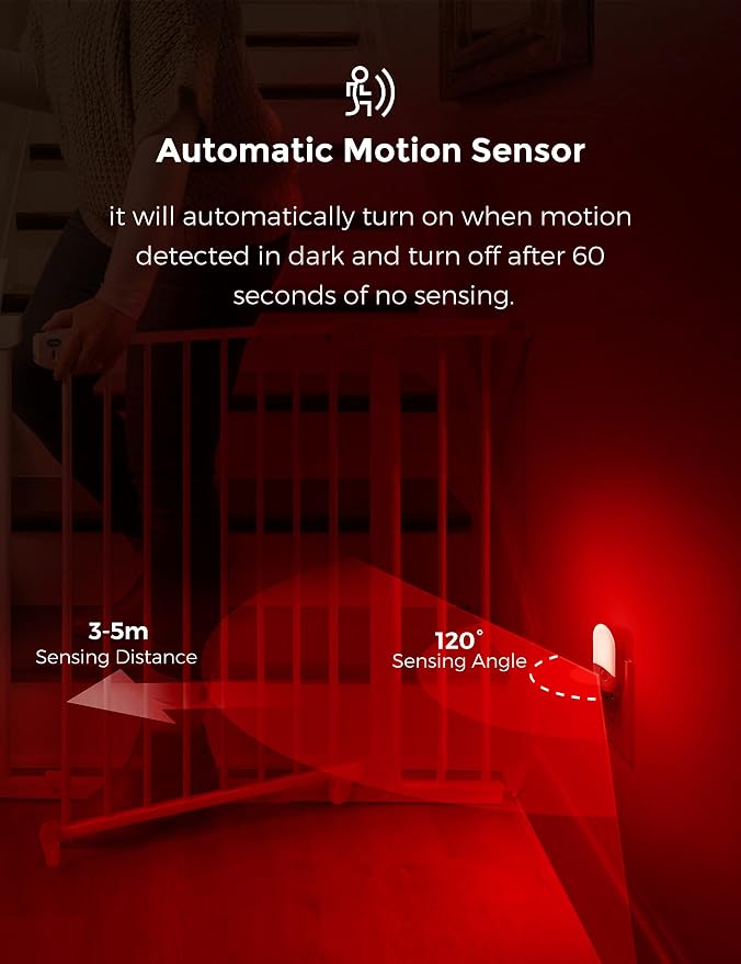 L LOHAS LED Red Night Light Plug in, Motion Sensor Night Light - Image 5