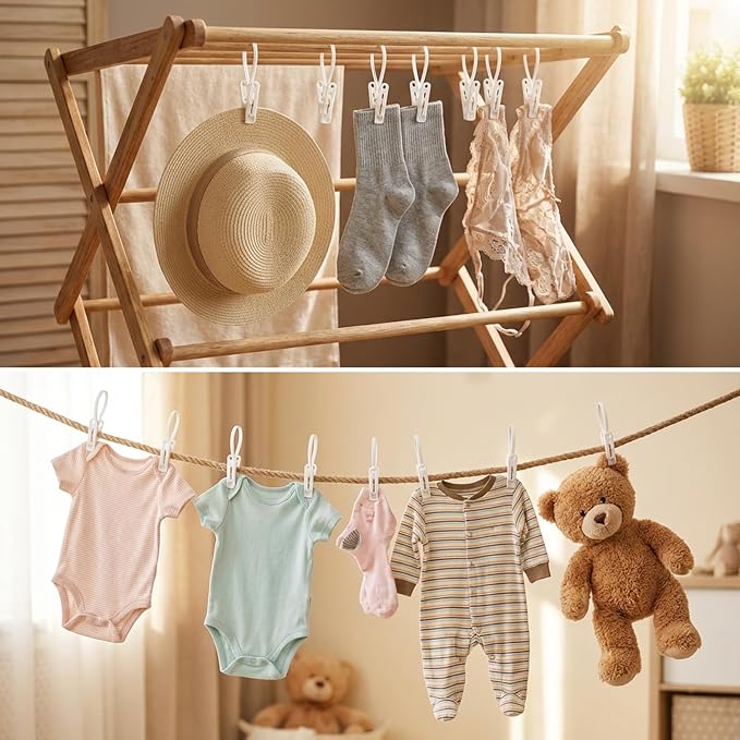 ElevateTech Multi-Purpose Laundry Hooks Clothes Pins Hanging Clips Towel Clips - Image 7
