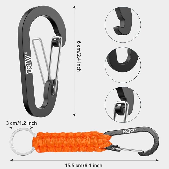 EOTW Paracord Keychain for Men Women Paracord Carabiner Backpack Keychain - Image 6