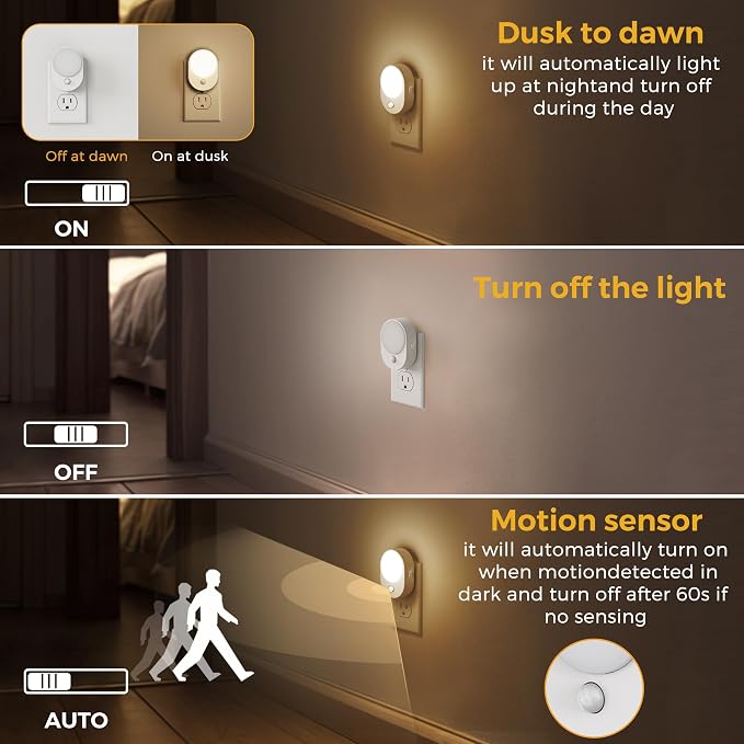 L LOHAS LED Motion Sensor Night Light, Night Lights Plug into Wall, Motion - Image 2
