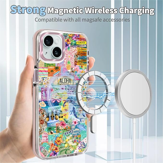 Case for iPhone 15, Hawaii Aloha Cover Coastal Beach Collage Phone Case - Image 4