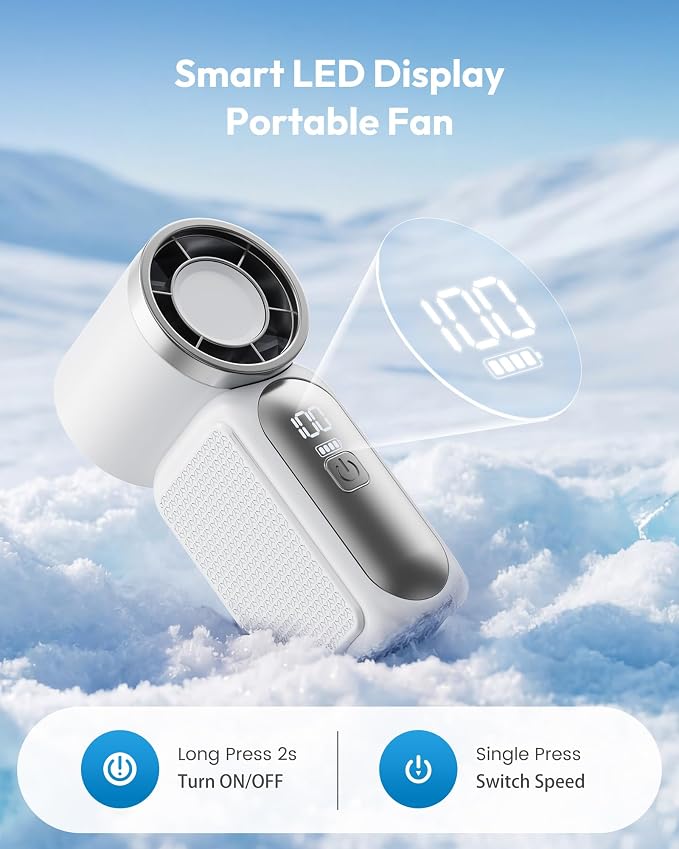 Gaiatop Portable Handheld Mini Fan, 6 Speeds 16900 RPM High Velocity Personal - Image 5