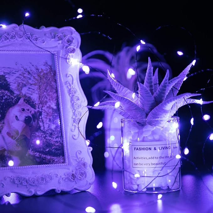 Halloween Purple Fairy String Lights: 12 Pack 7 Ft 20 LED Battery Operated - Image 4