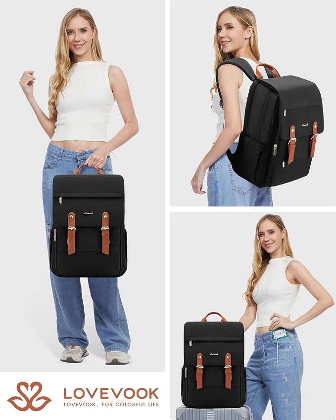 LOVEVOOK Laptop Backpack Purse for Women Vintage Travel Computer Backpack - Image 6