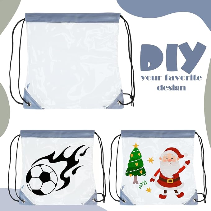 Shappy 30 Pcs Clear Drawstring Backpack, Plastic Waterproof Transparent Stadium - Image 6