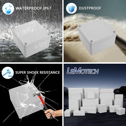 LeMotech Junction Box IP67 Waterproof Dustproof ABS Plastic Project Box - Image 8