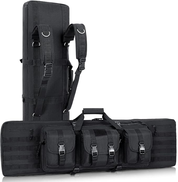 DULCE DOM 36 42 48 Inch Double Rifle Case, Tactical Soft Padded Backpack by DULCEDOM