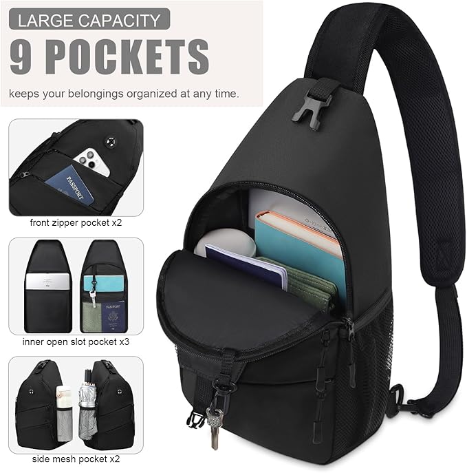 Pritent Crossbody Bags for Women Men Trendy Sling Bag Backpack Casual Chest Bag - Image 3