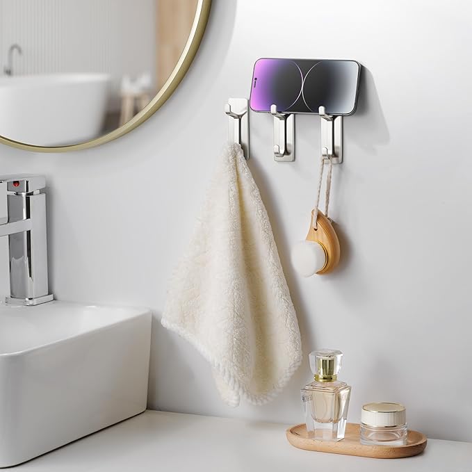 pickpiff Wall Hooks for Coat and Towel: 13LB Strong Adhesive Door Hanger Stick - Image 5