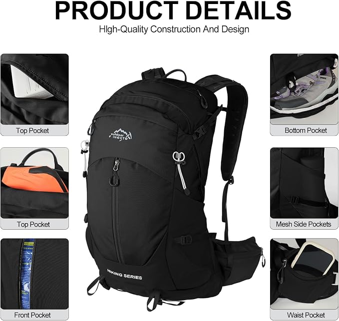 IX INOXTO Hiking Backpack, Camping Backpack, 30L Waterproof Hiking Daypack - Image 3