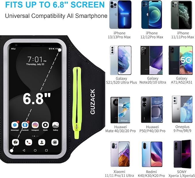 GUZACK Running Armband for iPhone 17 16 15 14 13 12 Pro Max/Plus/XR/XS - Image 3