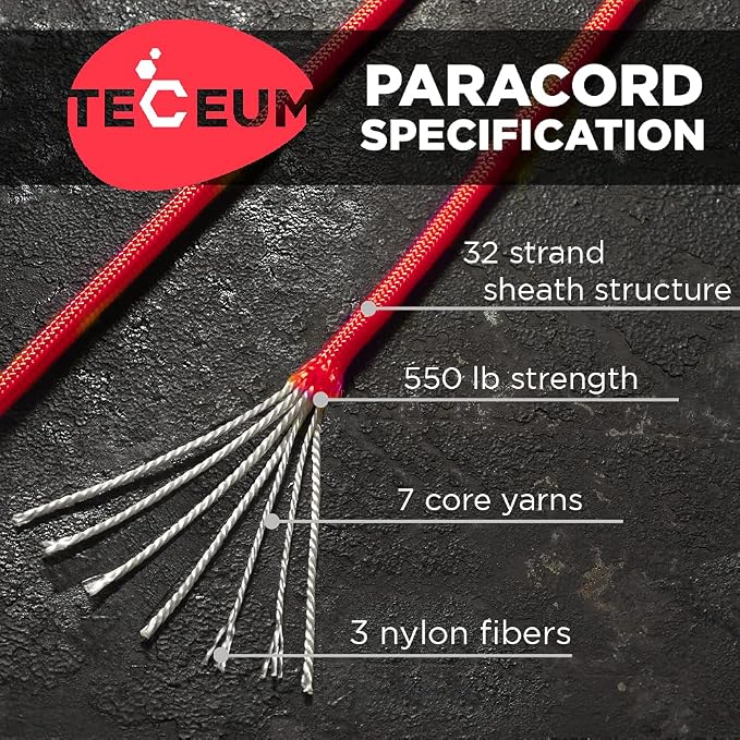 TECEUM Reflective Paracord Rope 1000 – 1000ft/200ft/100ft/50ft – 40+ Colors – - Image 2