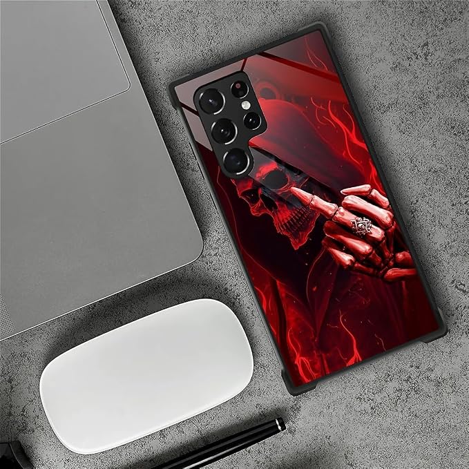 for Samsung Galaxy S23 Ultra Case, Gestures Funny Skull Pattern Graphic Design - Image 7