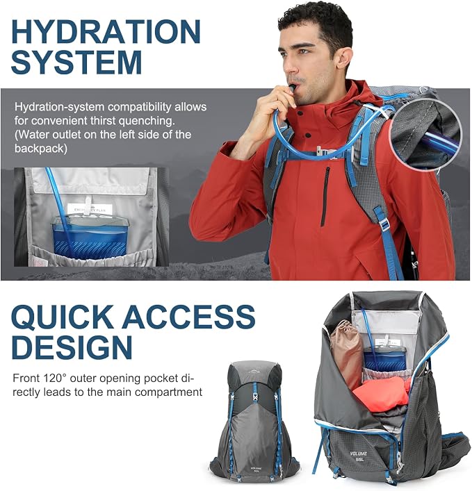 IX INOXTO 55L Internal Frame Waterproof Hiking Camping Backpack - Image 6