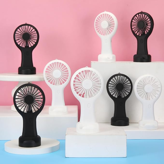 Woanger 12 Pcs Mini Handheld Fan Bulk 3 Speed USB Electric Battery Operated - Image 5