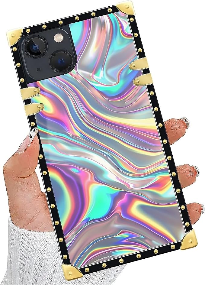 Compatible with iPhone 15 Case, Holographic Abstract Iridescent Textures Luxury - Image 5