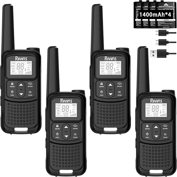 Radios Walkie Talkies Long Range: Rivins F22 Rechargeable Walkie Talkies by Rivins