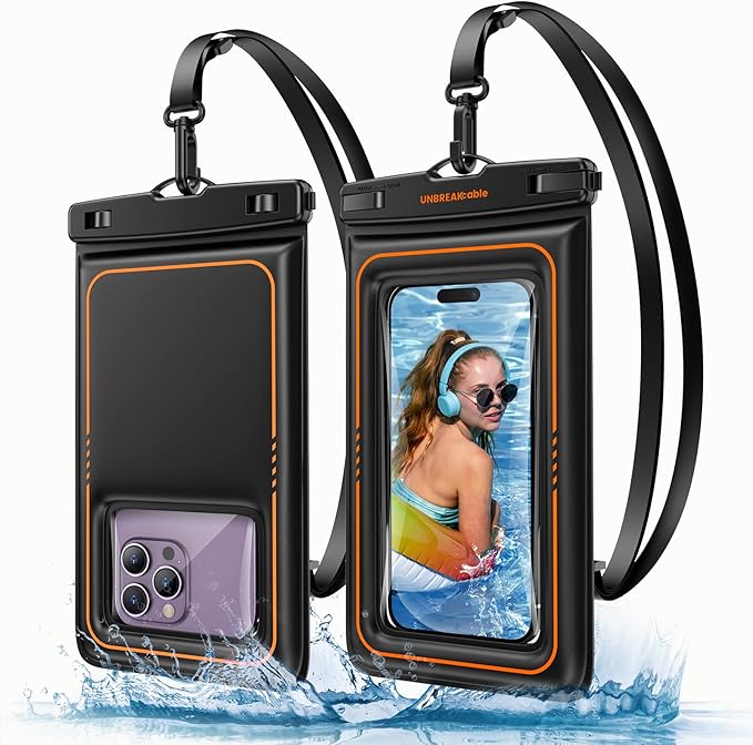 UNBREAKcable Floating Waterproof Phone Pouch 2 Pack, IPX8 Waterproof Phone Case by UNBREAKcable