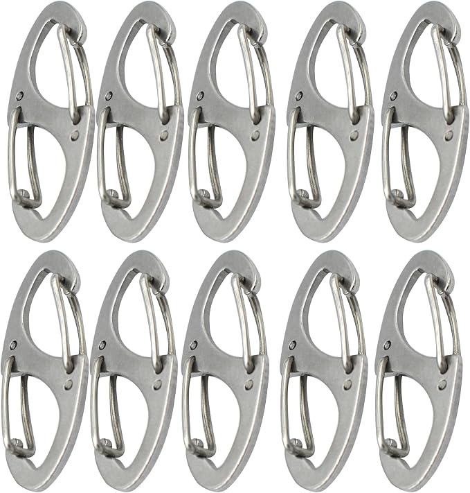 Small Carabiner Clips 1.6 inch Metal Double Sided Spring Gate Snap Hooks by Bytiyar
