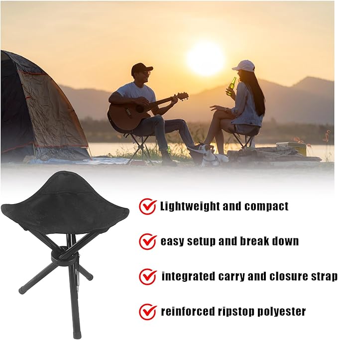Travel Folding Camping Stool, Outdoor Tripod Seat, Folding Camping Chairs - Image 3