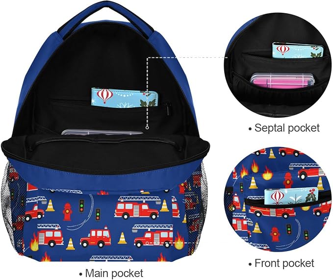 Wamika Monster Car Kids Backpack Trucks Racing Cars School Backpacks Boys Girls - Image 3